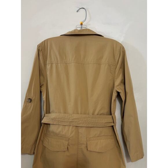 Banana Republic Jumpsuit Romper Tie Waist Womens XS Finley Poplin Camel - Picture 5 of 10